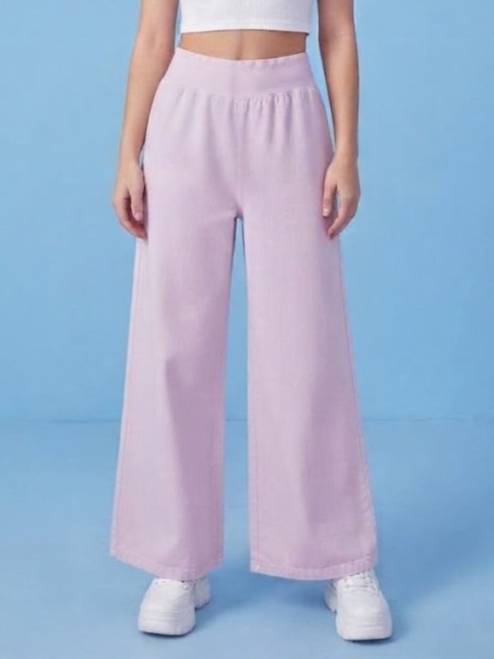 Pink High Waist Wide Leg Pants
